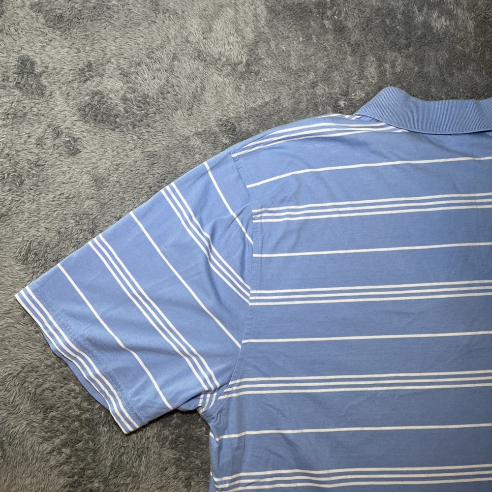 Brooks Brothers Men's SZ 2XL 1818 Cotton Short Sleeve Blue White Striped Polo - Picture 13 of 15